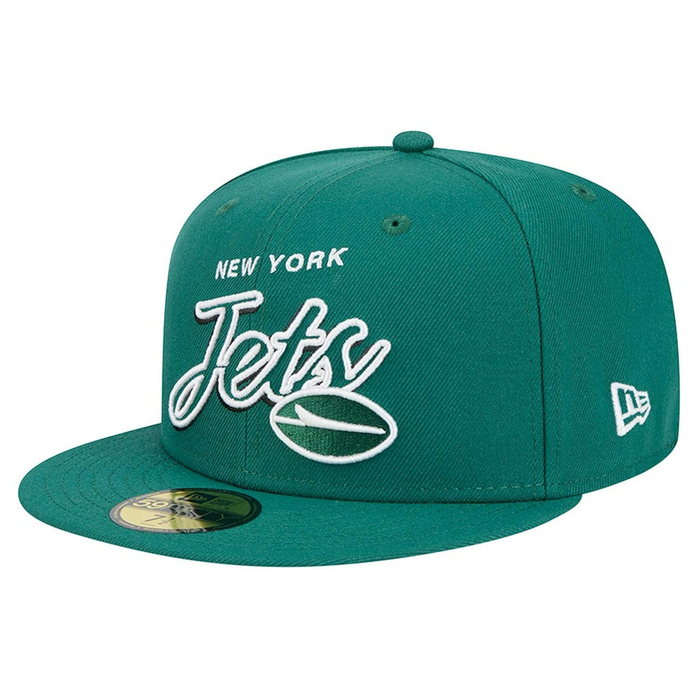 New York Jets New Era Script Sided 59FIFTY Fitted Hat - Green cheap