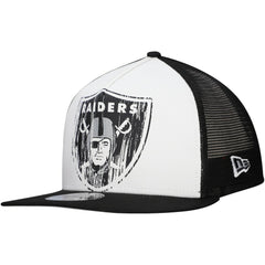 New Era Las Vegas Raiders Distressed 9FIFTY A-Frame Snapback Hat - White/Black on sale