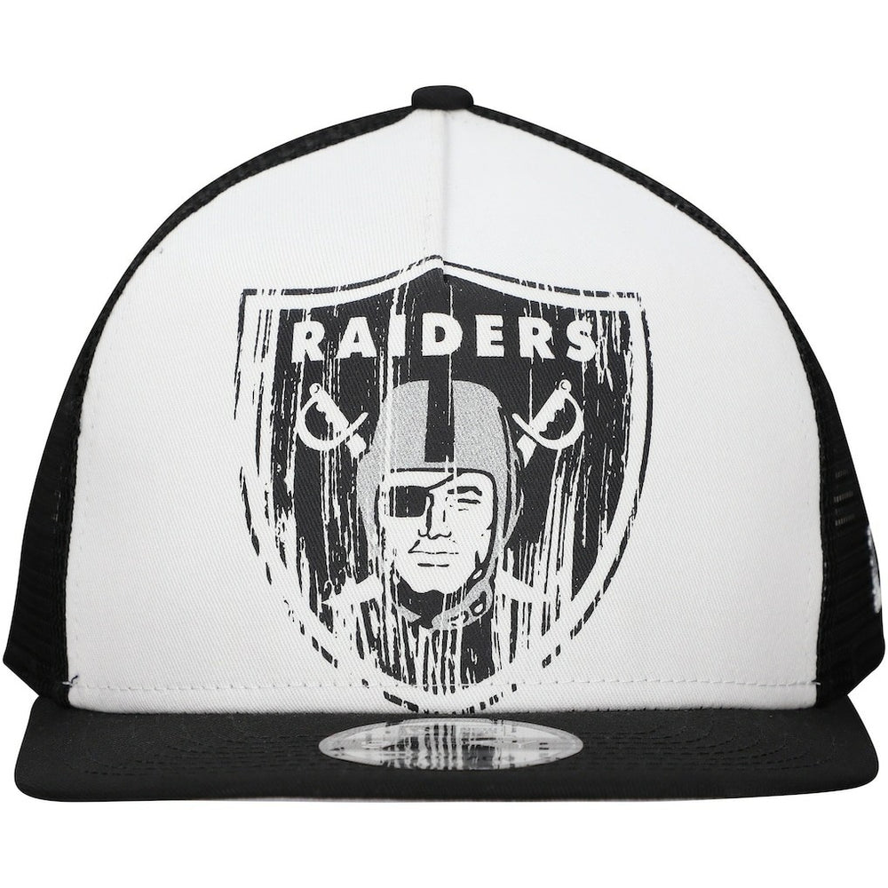 New Era Las Vegas Raiders Distressed 9FIFTY A-Frame Snapback Hat - White/Black on sale