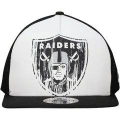 New Era Las Vegas Raiders Distressed 9FIFTY A-Frame Snapback Hat - White/Black on sale