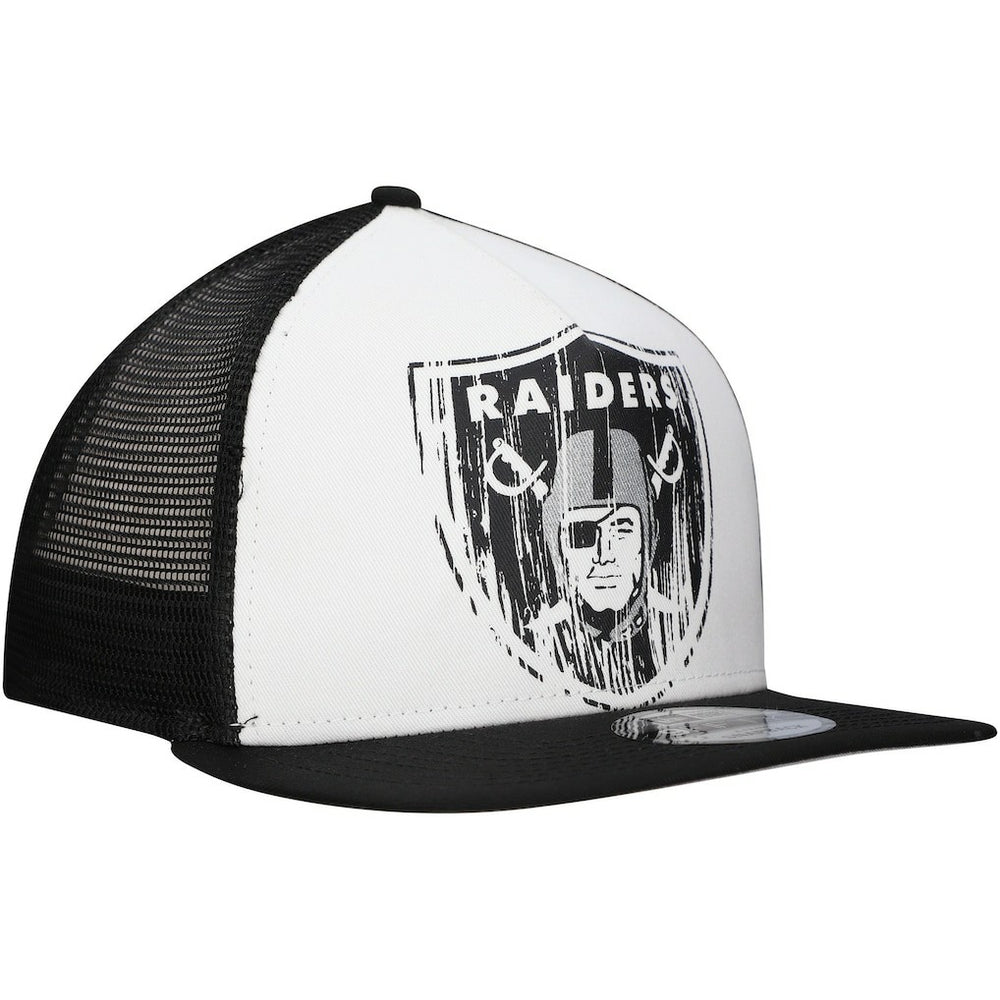 New Era Las Vegas Raiders Distressed 9FIFTY A-Frame Snapback Hat - White/Black on sale