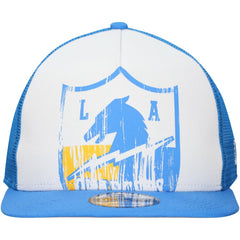 New Era Los Angeles Chargers Distressed 9FIFTY A-Frame Snapback Hat - White/Powder Blue online