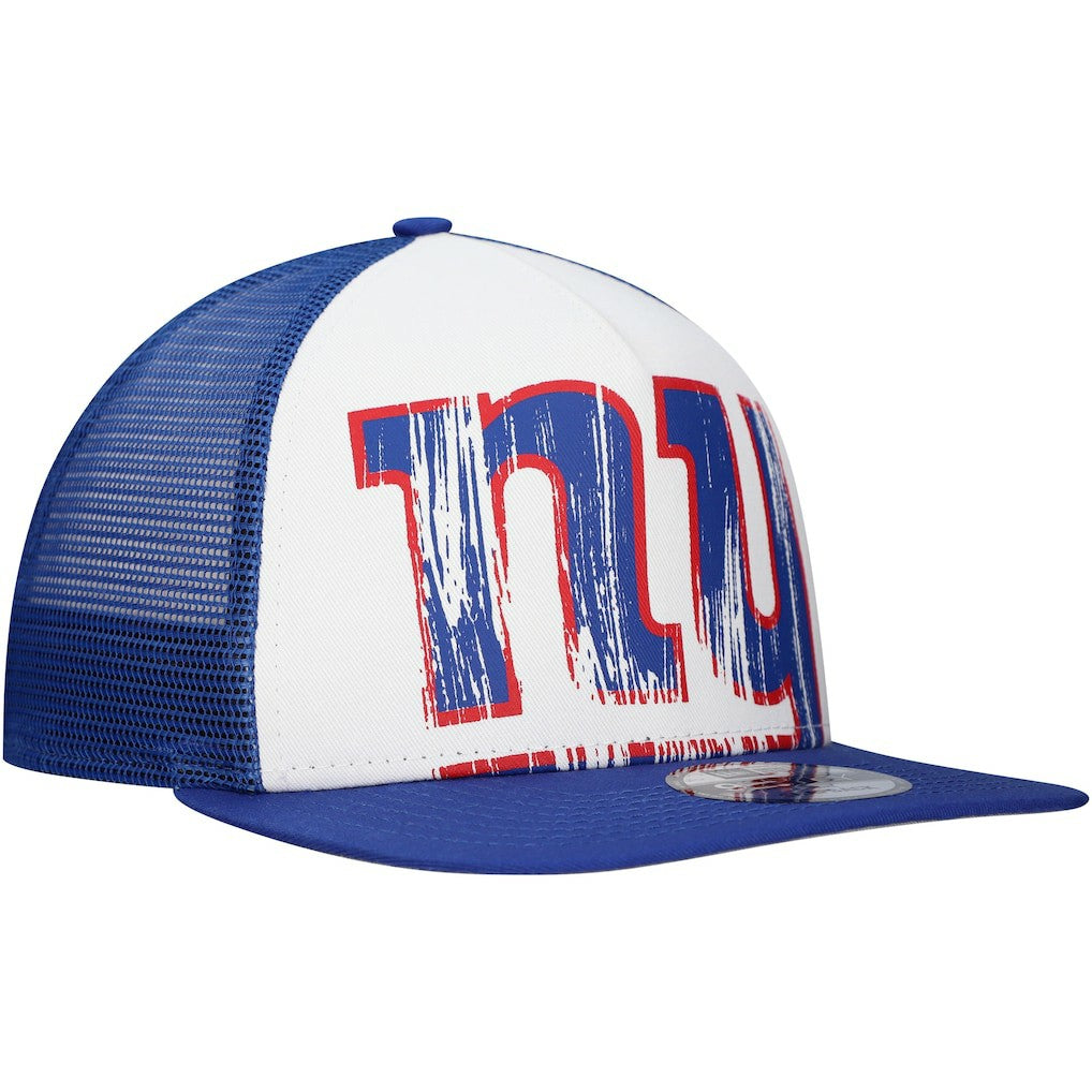 New Era New York Giants Distressed 9FIFTY A-Frame Snapback Hat - White/Royal on sale