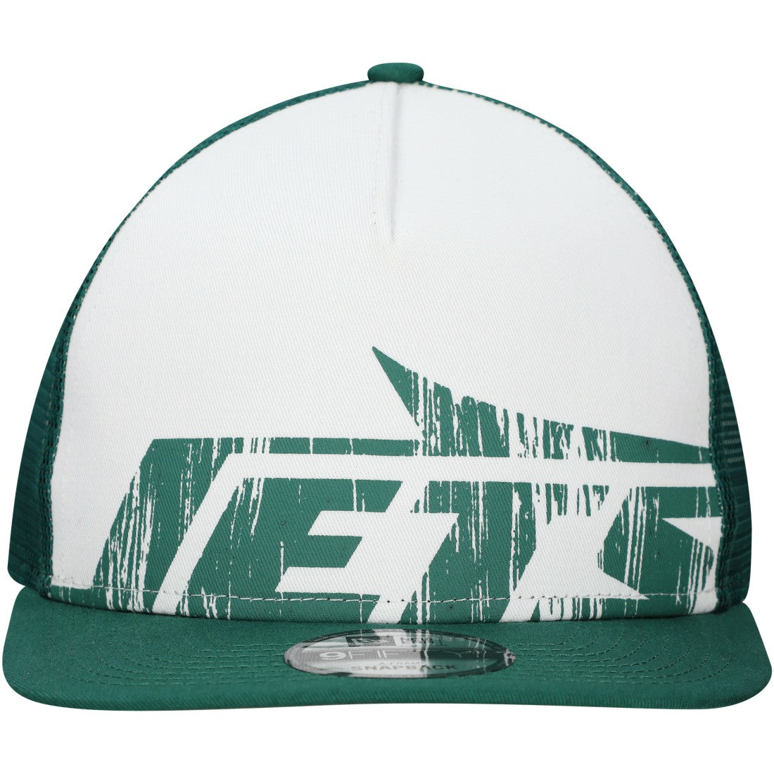 New Era New York Jets Distressed 9FIFTY A-Frame Snapback Hat - White/Green outlet