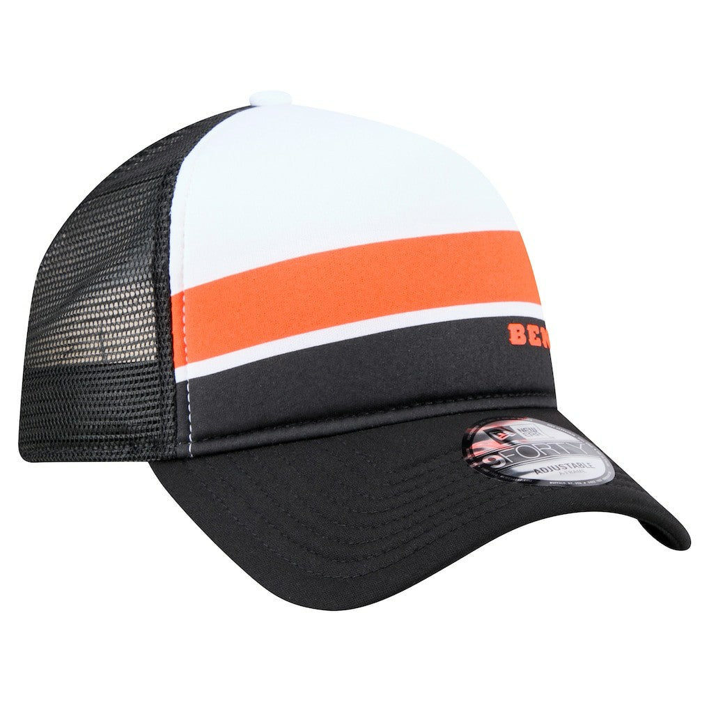 Cincinnati Bengals New Era Sport Night Color Block 9FORTY A-Frame Trucker Adjustable Hat - White/Black on sale