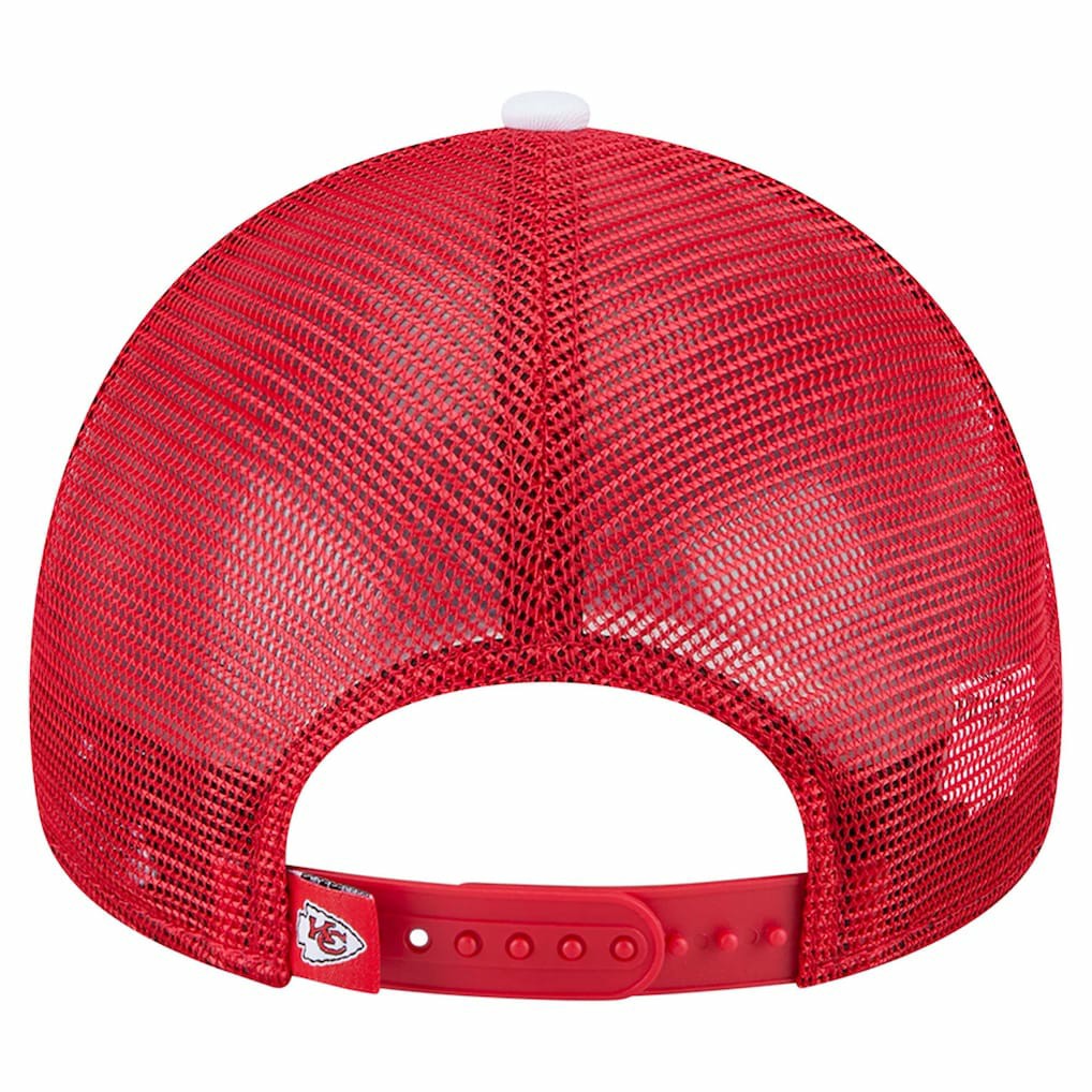Kansas City Chiefs New Era Sport Night Color Block 9FORTY A-Frame Trucker Adjustable Hat - White/Red cheap