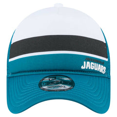 Jacksonville Jaguars New Era Color-Block 9FORTY A-Frame Trucker Adjustable Hat - White/Teal on sale