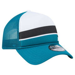 Jacksonville Jaguars New Era Color-Block 9FORTY A-Frame Trucker Adjustable Hat - White/Teal on sale