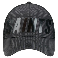 New Orleans Saints New Era Midnight Ink Tonal Text A-Frame Trucker 9FORTY Adjustable Hat - Black discount