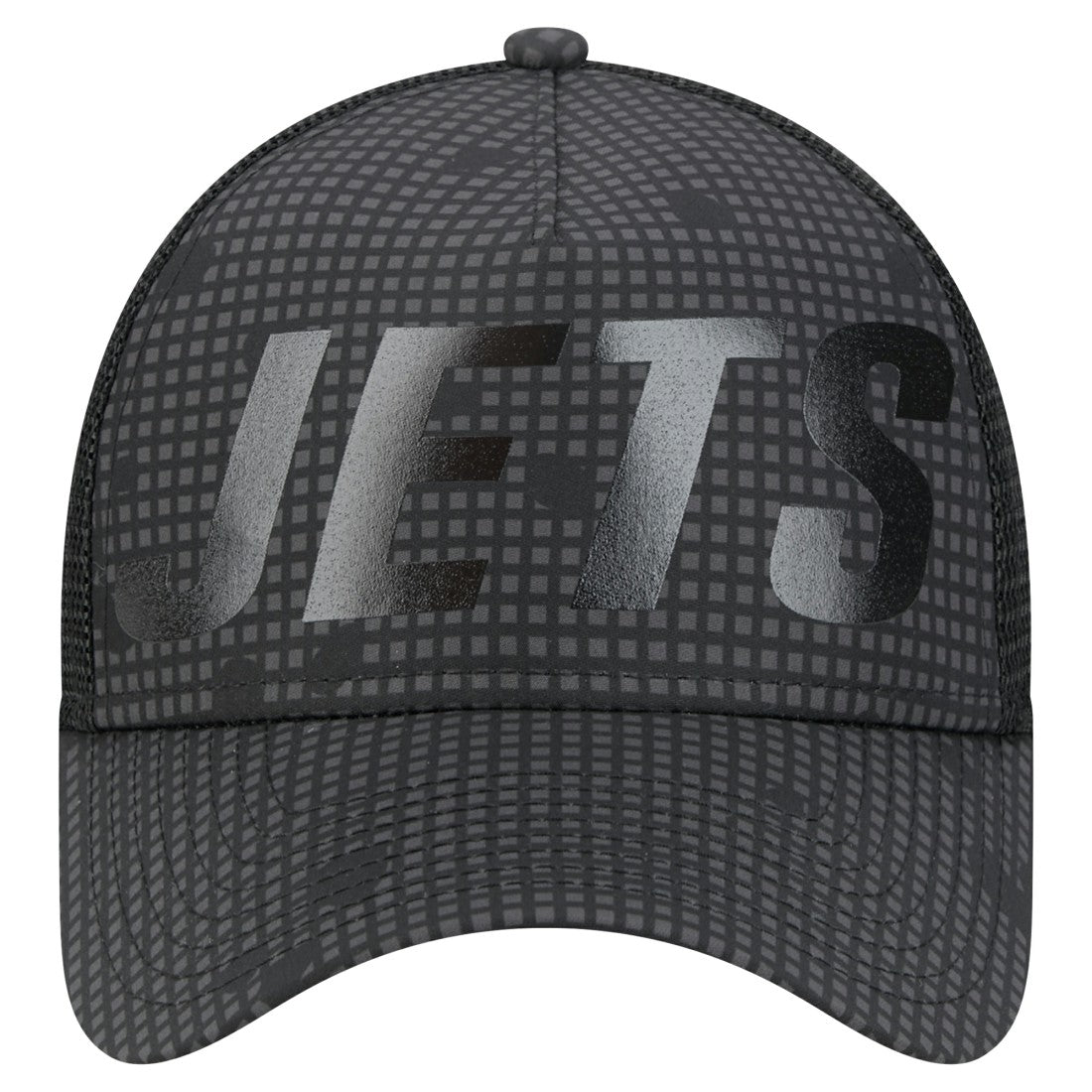 New York Jets New Era Throwback Midnight Ink Tonal Text A-Frame Trucker 9FORTY Adjustable Hat - Black online