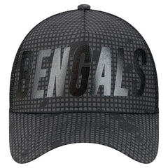 Cincinnati Bengals New Era Midnight Ink Tonal Text A-Frame Trucker 9FORTY Adjustable Hat - Black for sale