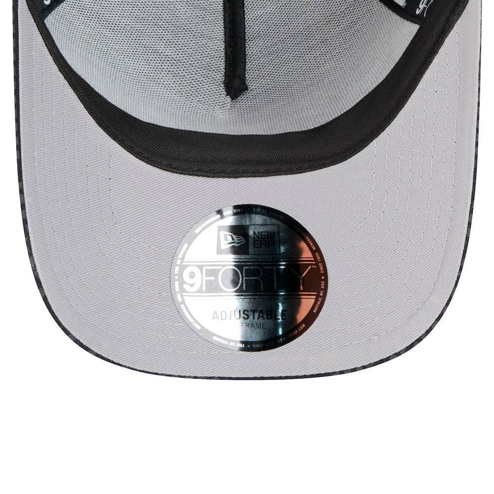 Cleveland Browns New Era Throwback Midnight Ink Tonal Text A-Frame Trucker 9FORTY Adjustable Hat - Black for sale