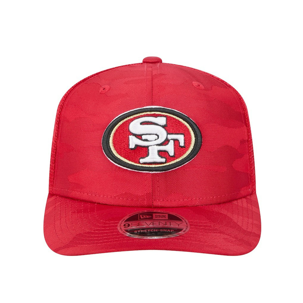 San Francisco 49ers New Era Adventure Camo Trucker 9SEVENTY Stretch-Snap Adjustable Hat - Scarlet discount