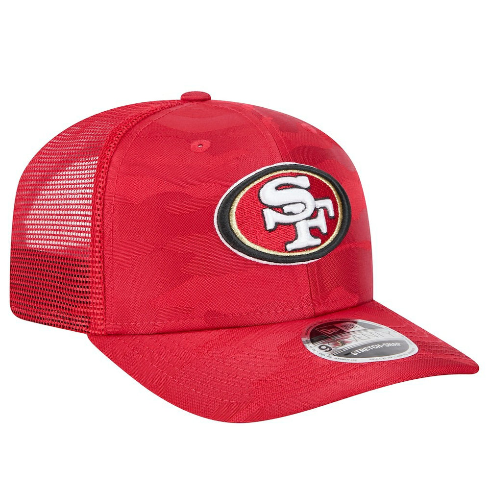 San Francisco 49ers New Era Adventure Camo Trucker 9SEVENTY Stretch-Snap Adjustable Hat - Scarlet discount