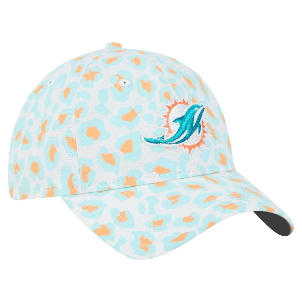 Miami Dolphins New Era Women's Active Leopard 9TWENTY Adjustable Hat - White sale