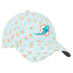 Miami Dolphins New Era Women's Active Leopard 9TWENTY Adjustable Hat - White sale