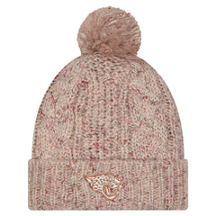 Jacksonville Jaguars New Era Women's Trendy Tone Cuffed Knit Hat with Pom - Stone sale