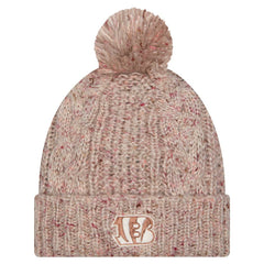 Cincinnati Bengals New Era Women's Trendy Tone Cuffed Knit Hat with Pom - Stone on sale