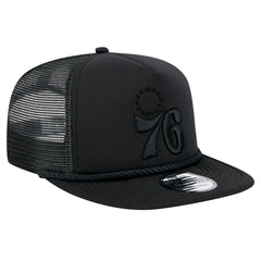 Philadelphia 76ers Tone Foam Meshback Golfer Snapback Hat - Black | New Era discount