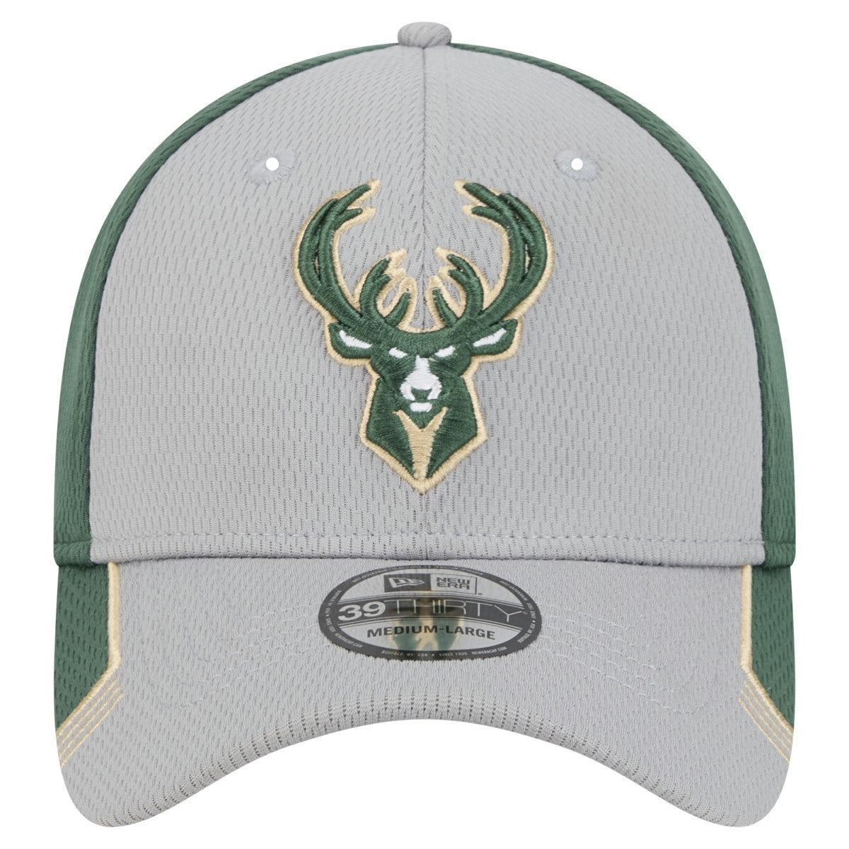 Milwaukee Bucks Active Trim 39THIRTY Flex Hat - Gray/Hunter Green | New Era for sale