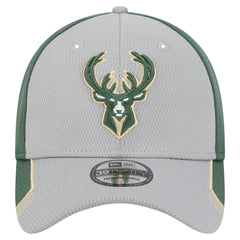 Milwaukee Bucks Active Trim 39THIRTY Flex Hat - Gray/Hunter Green | New Era for sale