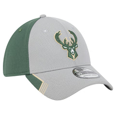 Milwaukee Bucks Active Trim 39THIRTY Flex Hat - Gray/Hunter Green | New Era for sale