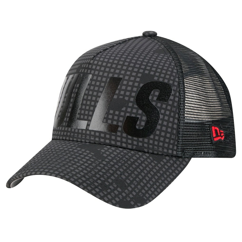 Chicago Bulls Male Adult Midnight Ink Tonal A-Frame Trucker 9FORTY Adjustable Hat - Black | New Era shop
