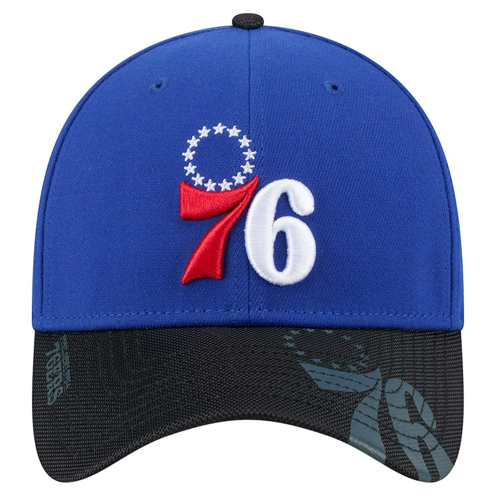 Philadelphia 76ers Sport Night Visor Hit 39THIRTY Flex Hat - Royal/Black | New Era on sale