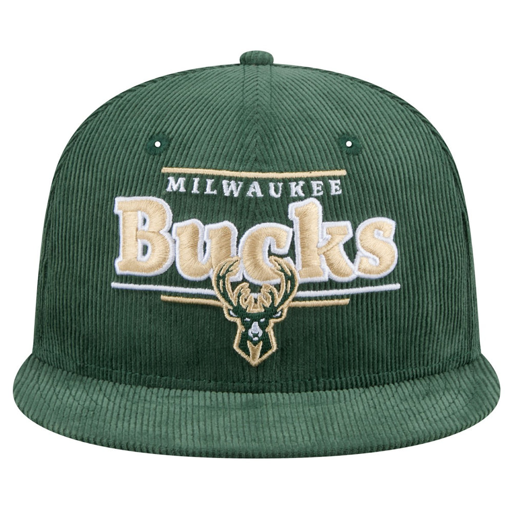 Milwaukee Bucks Throwback Display Corduroy 9FIFTY Snapback Hat - Hunter Green | New Era outlet