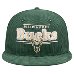 Milwaukee Bucks Throwback Display Corduroy 9FIFTY Snapback Hat - Hunter Green | New Era outlet