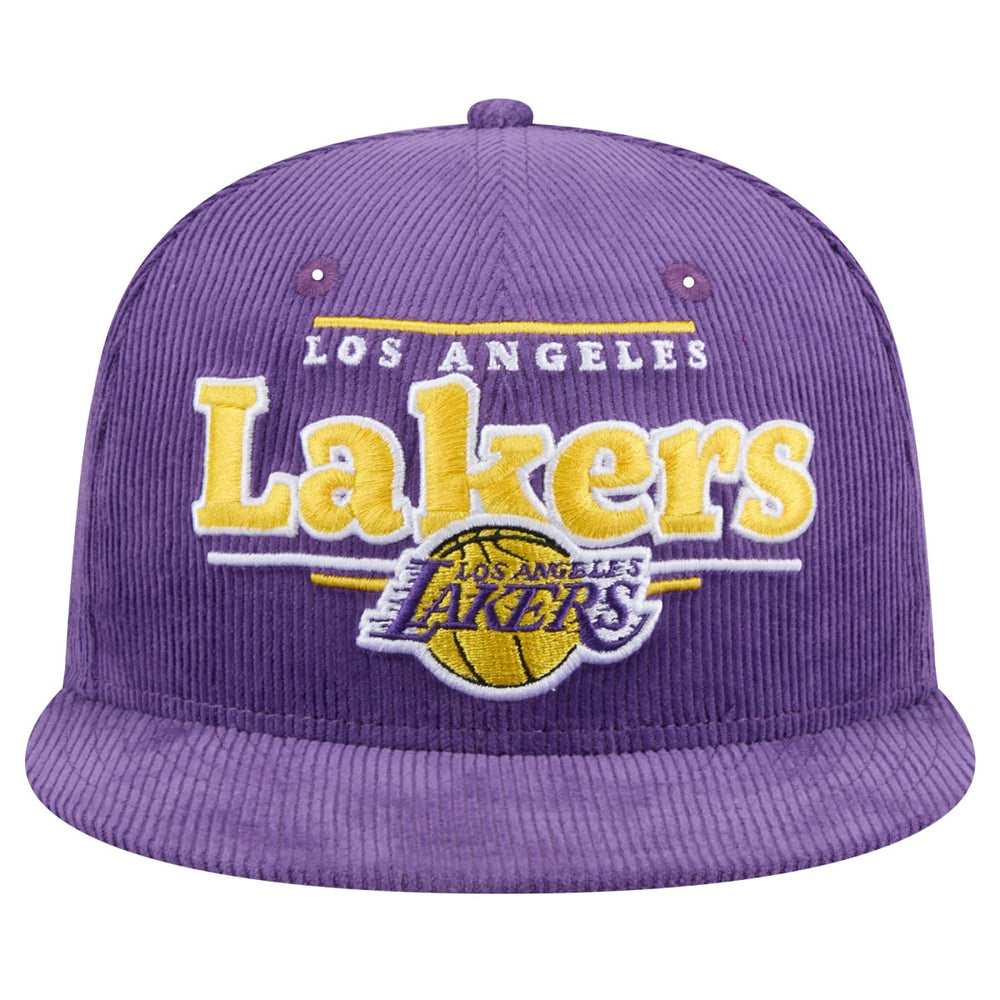 Los Angeles Lakers Throwback Display Corduroy 9FIFTY Snapback Hat - Purple | New Era cheap