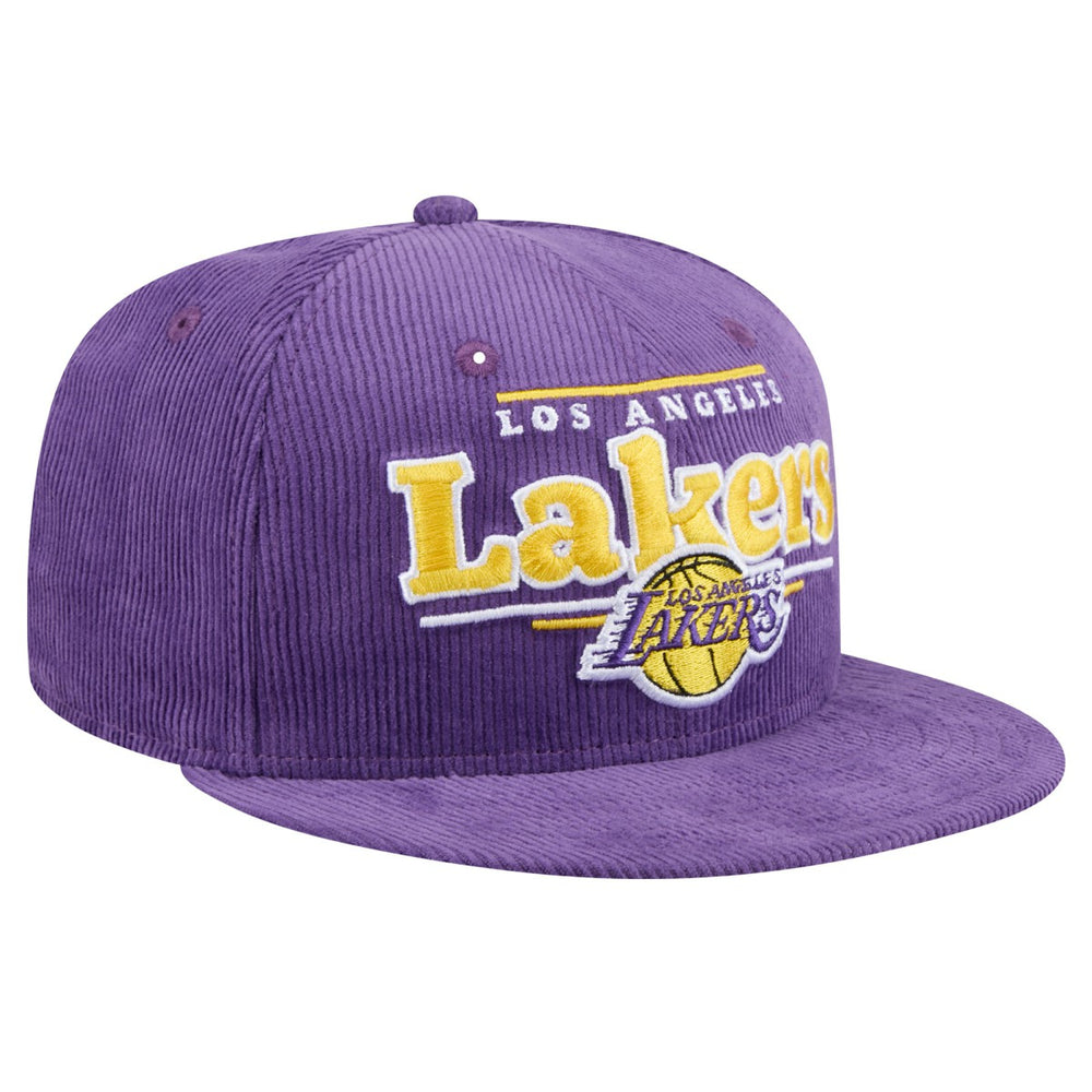 Los Angeles Lakers Throwback Display Corduroy 9FIFTY Snapback Hat - Purple | New Era cheap