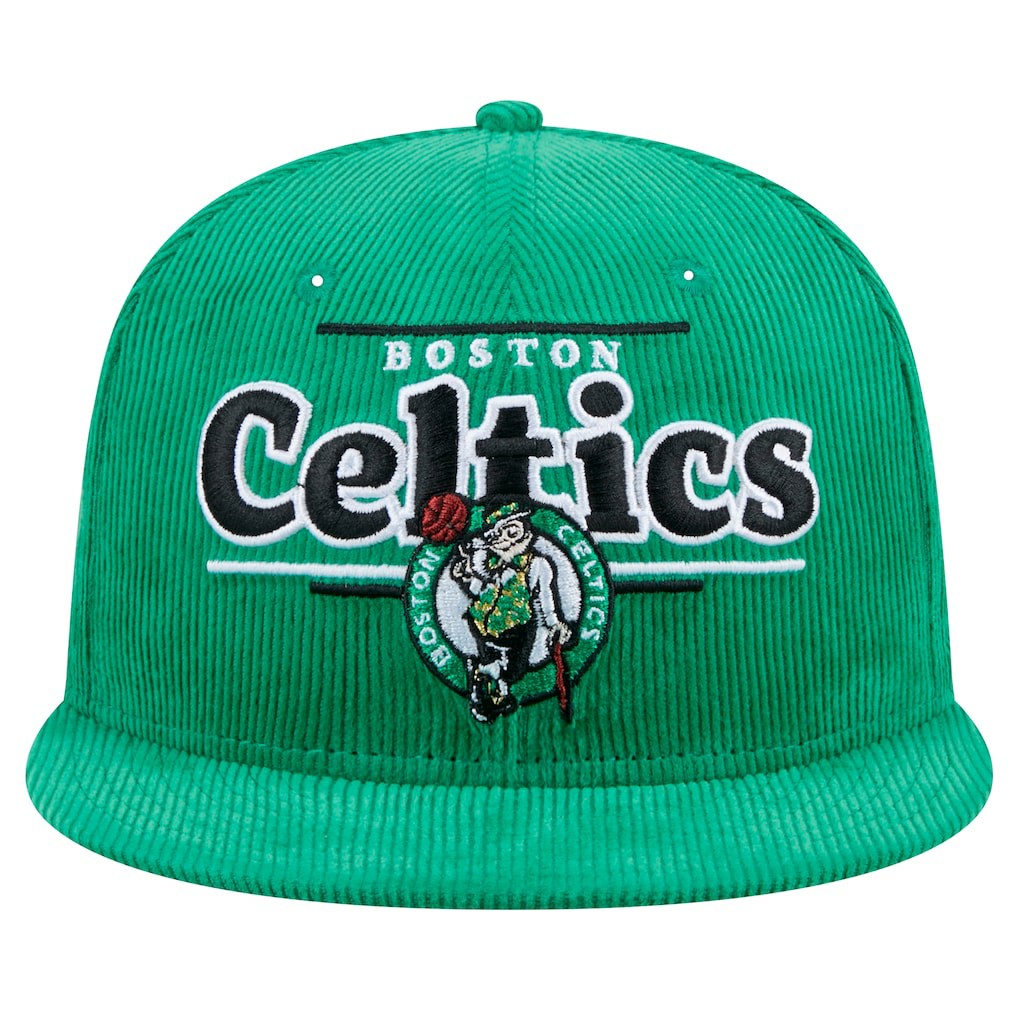 Boston Celtics Throwback Display Corduroy 9FIFTY Snapback Hat - Kelly Green | New Era on sale