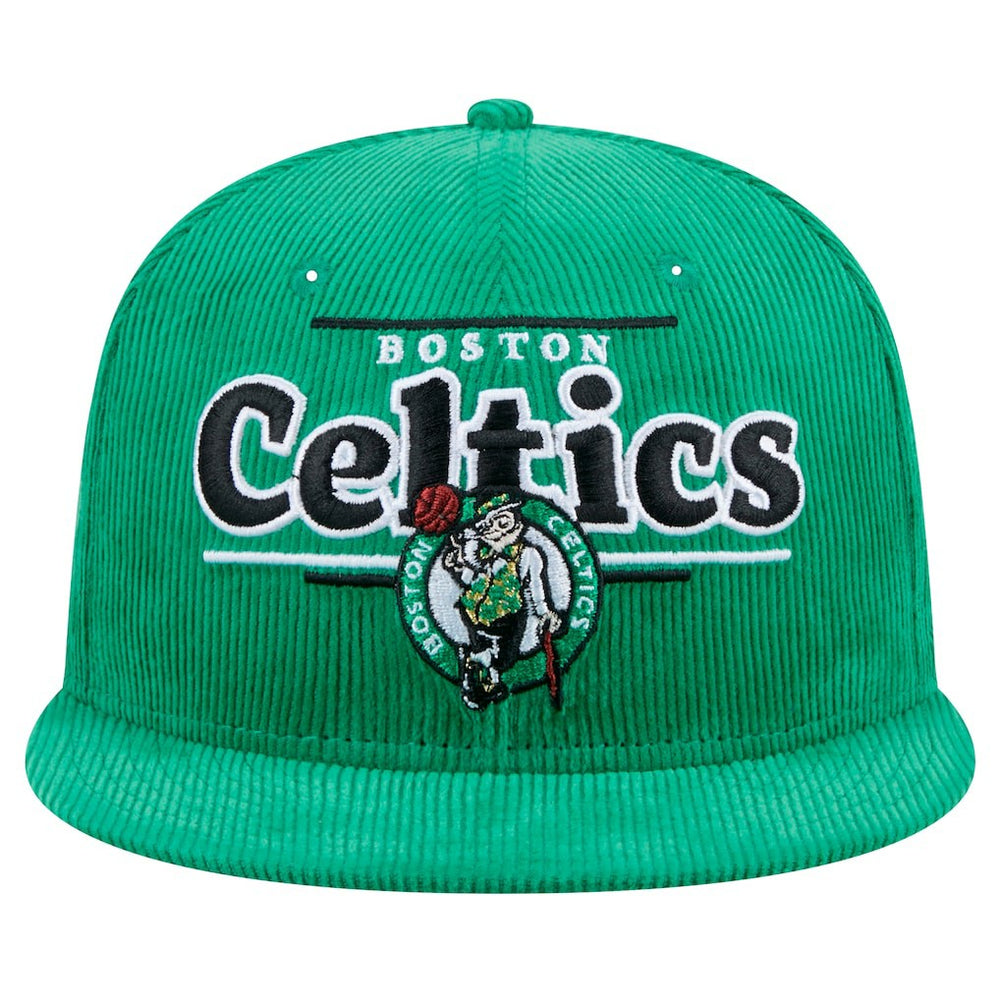 Boston Celtics Throwback Display Corduroy 9FIFTY Snapback Hat - Kelly Green | New Era on sale