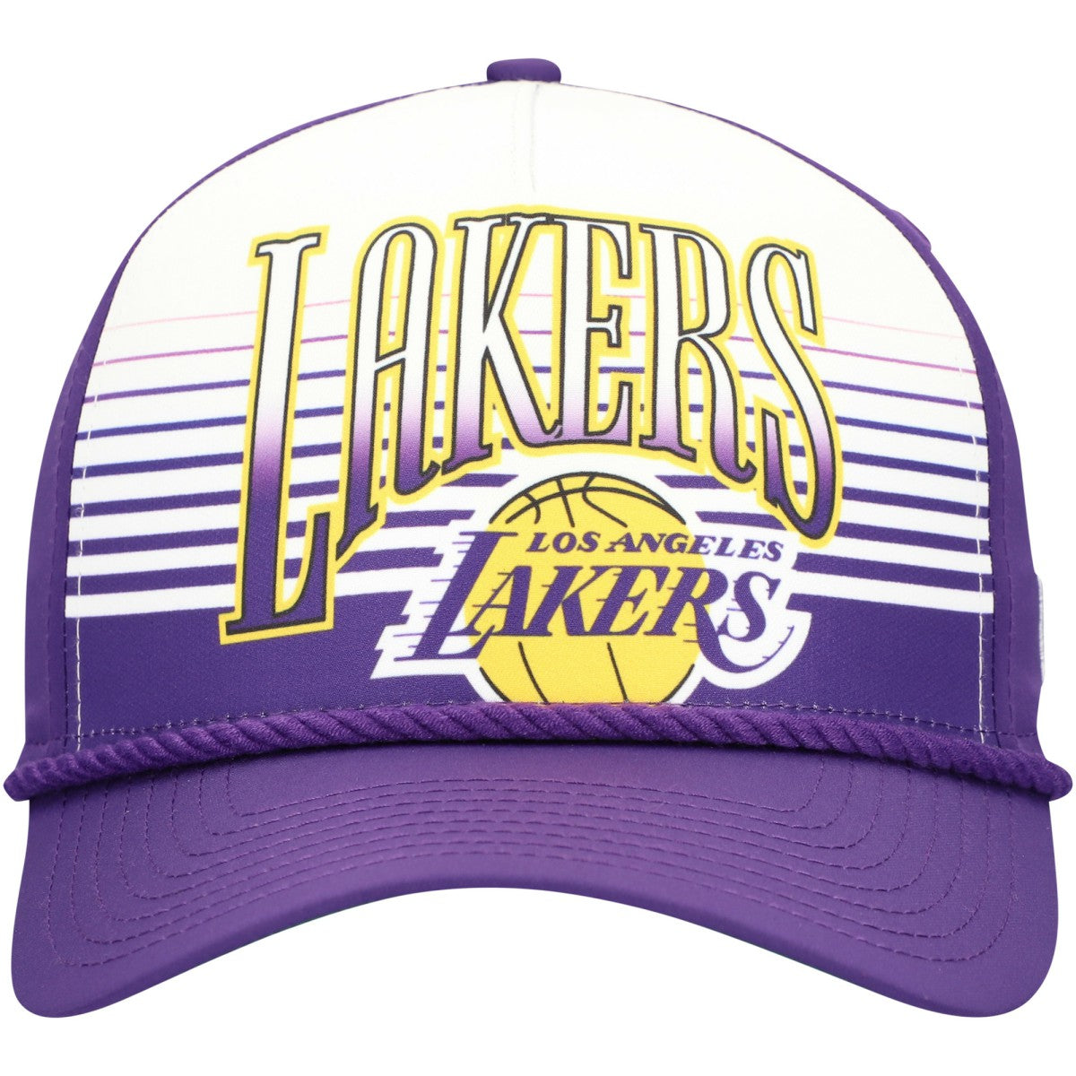 Los Angeles Lakers Purple Throwback Gradient A-Frame 9FORTY Adjustable Hat | New Era shop