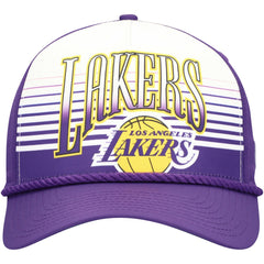 Los Angeles Lakers Purple Throwback Gradient A-Frame 9FORTY Adjustable Hat | New Era shop