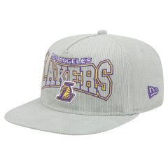 Los Angeles Lakers Throwback Corduroy Golfer Snapback Hat - Gray | New Era online