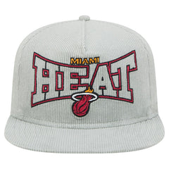 Miami Heat Throwback Corduroy Golfer Snapback Hat - Gray | New Era cheap