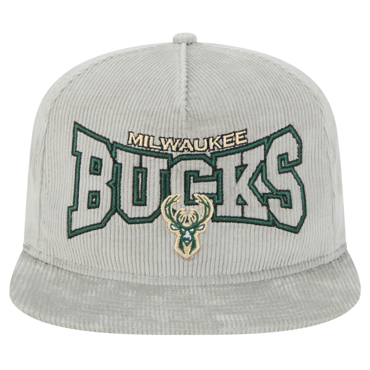 Milwaukee Bucks Throwback Corduroy Golfer Snapback Hat - Gray | New Era outlet