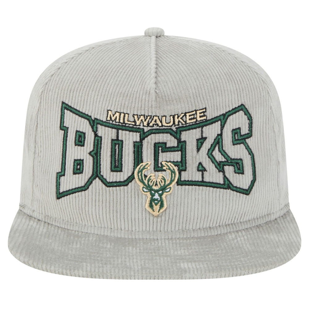 Milwaukee Bucks Throwback Corduroy Golfer Snapback Hat - Gray | New Era outlet