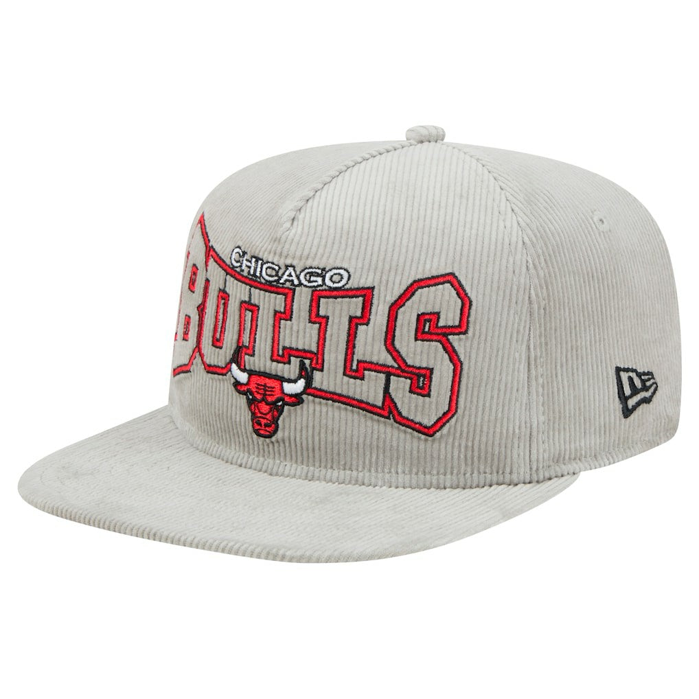 Chicago Bulls Throwback Corduroy Golfer Snapback Hat - Gray | New Era cheap