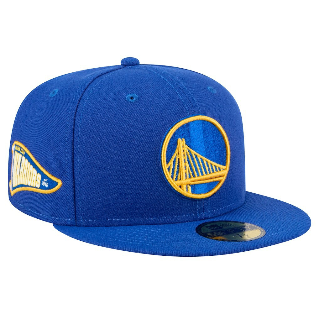 Golden State Warriors Throwback Pennant 59FIFTY Fitted Hat sale - Royal | New Era shop