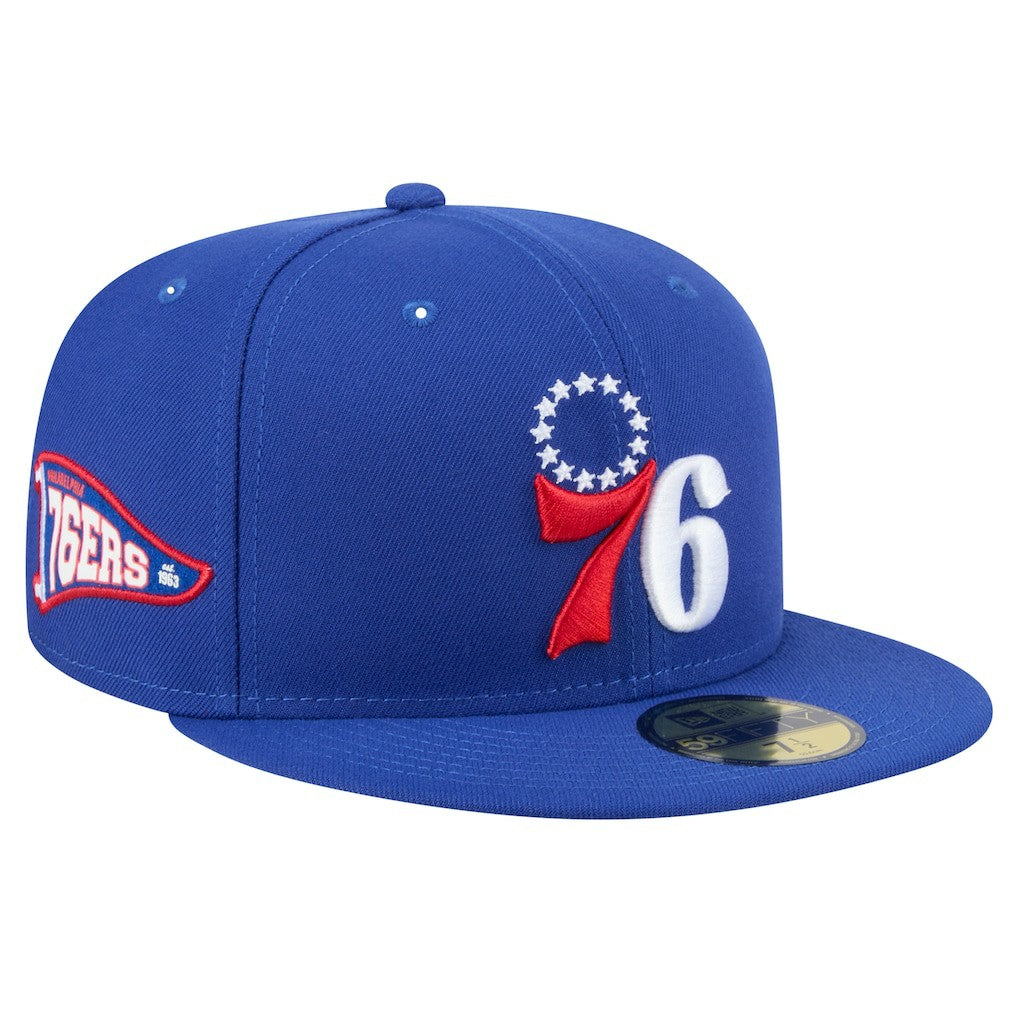 Philadelphia 76ers Throwback Pennant 59FIFTY Fitted Hat - Royal | New Era for sale