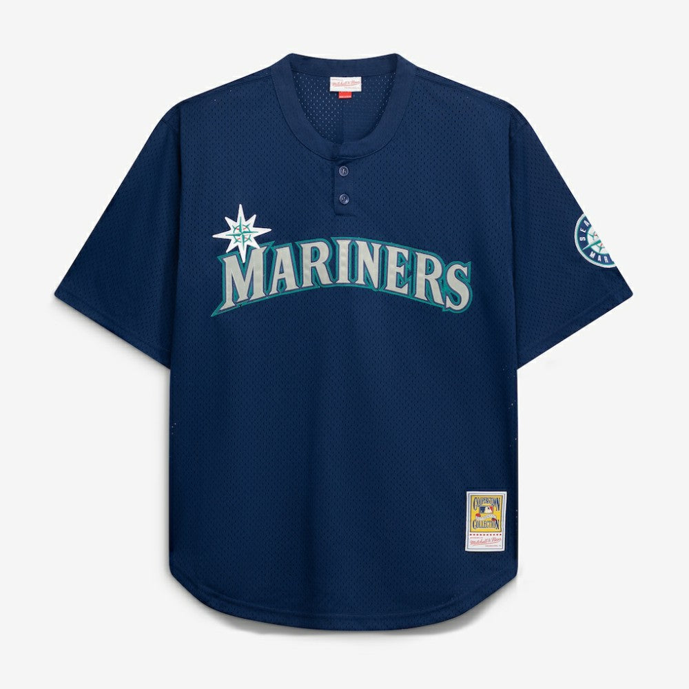 Seattle Mariners Big & Tall Cooperstown Collection Mesh Batting Practice Jersey - Navy | Mitchell & Ness