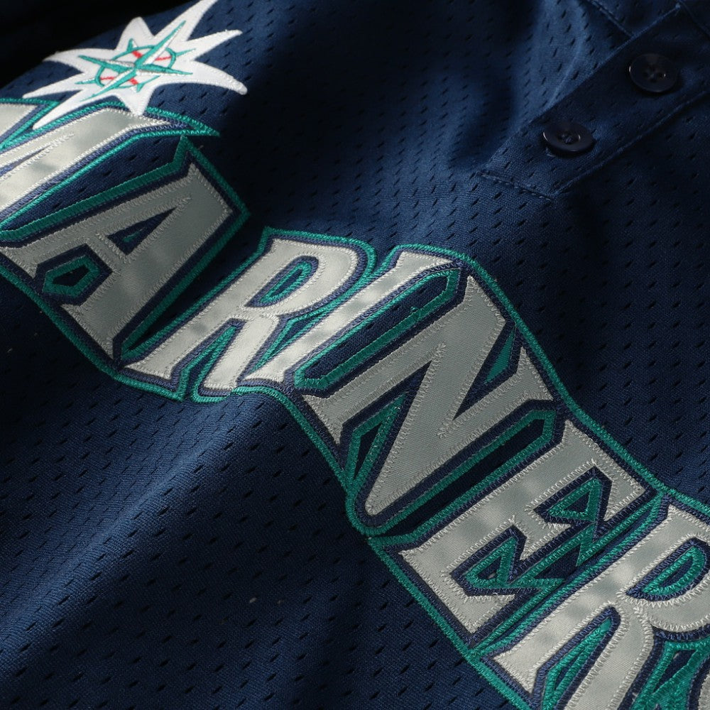 Seattle Mariners Big & Tall Cooperstown Collection Mesh Batting Practice Jersey - Navy | Mitchell & Ness