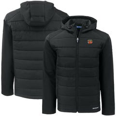 Cincinnati Bengals Cutter & Buck Big & Tall Evoke Hybrid Eco Softshell Recycled Full-Zip Hooded Jacket - Black sale