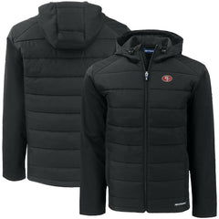 San Francisco 49ers Cutter & Buck Big & Tall Evoke Hybrid Eco Softshell Recycled Full-Zip Hooded Jacket - Black sale