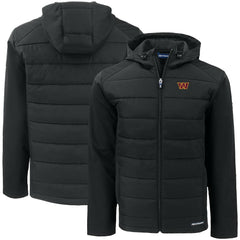 Washington Commanders Cutter & Buck Big & Tall Evoke Hybrid Eco Softshell Recycled Full-Zip Hooded Jacket - Black online