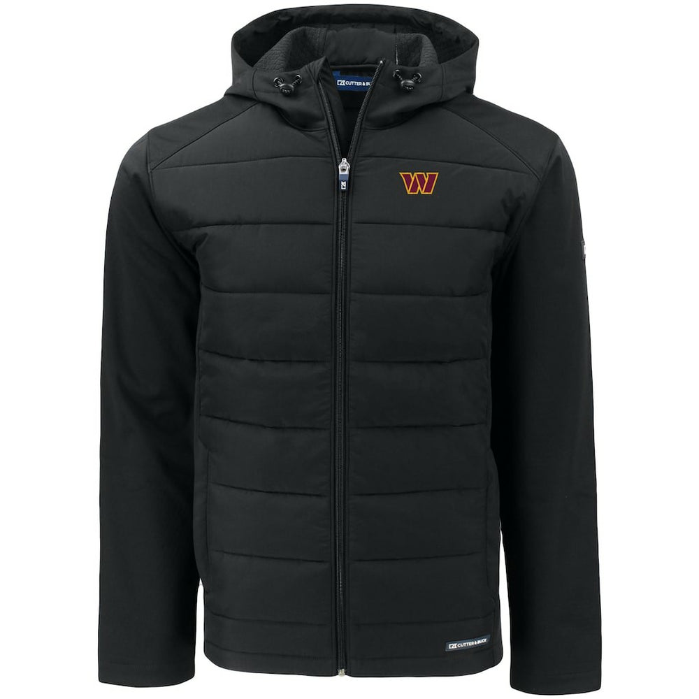 Washington Commanders Cutter & Buck Big & Tall Evoke Hybrid Eco Softshell Recycled Full-Zip Hooded Jacket - Black online