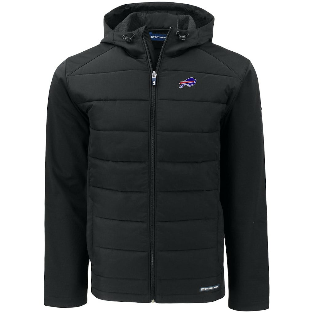 Buffalo Bills Cutter & Buck Big & Tall Evoke Hybrid Eco Softshell Recycled Full-Zip Hooded Jacket - Black online